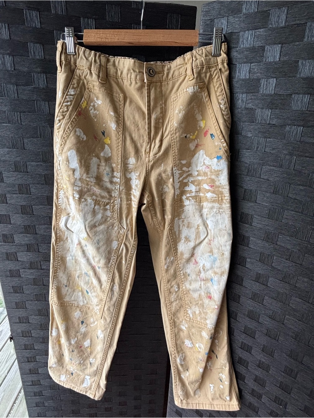 Anthropologie Paint Splatter utility pants